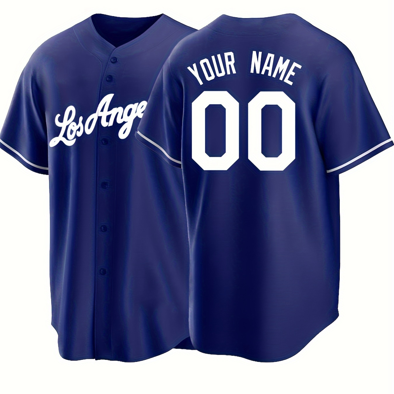 

Men's Customized V-neck Baseball Jersey, Embroider Customized Name & Number, Comfy Sports Top For Training And Competition