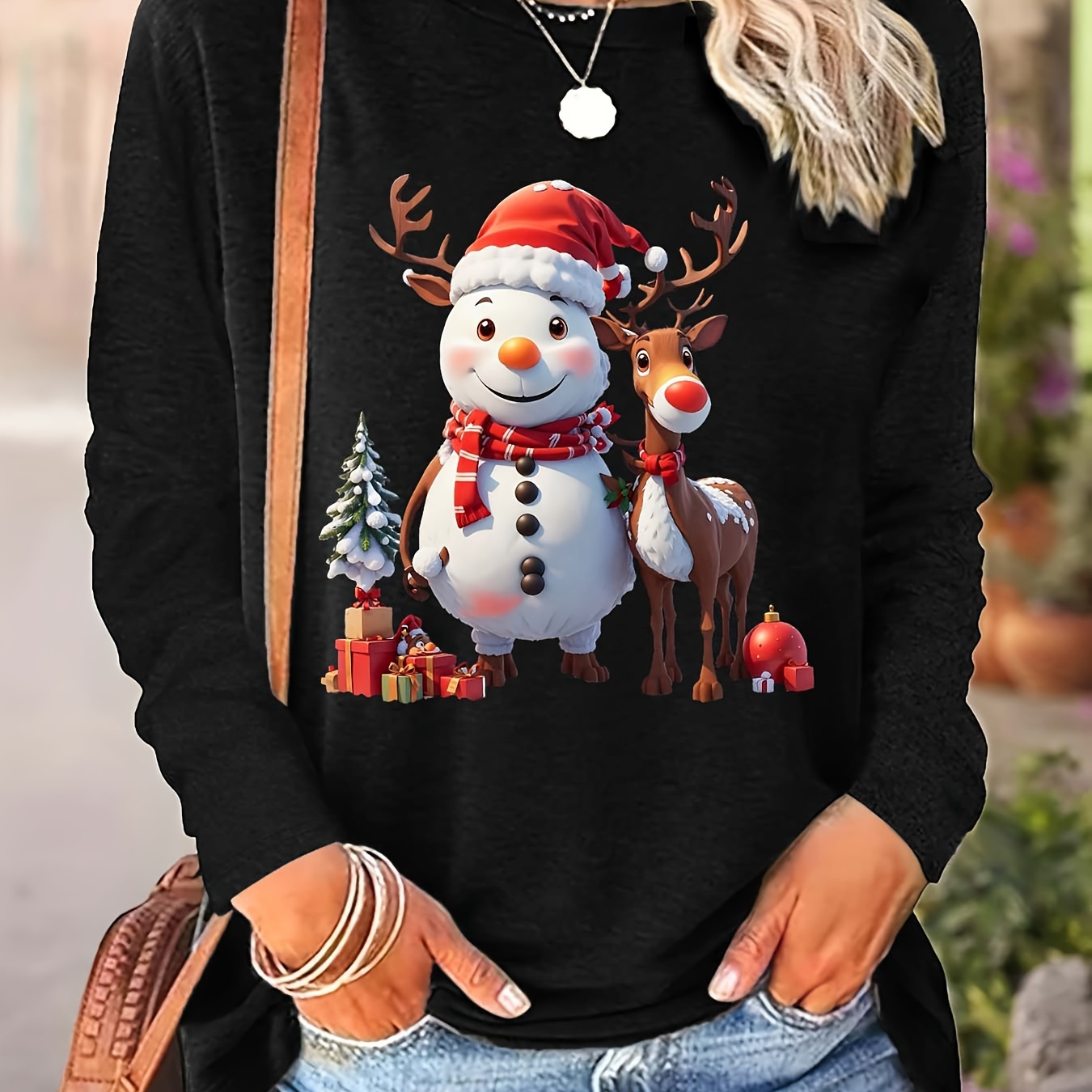 

2024 - European And American Women's Clothing Round Neck Long Sleeve Casual Bottoming T-shirt