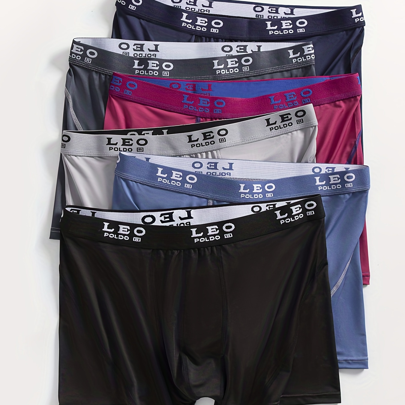 LEO POLDO 6pcs Men's Fashion Milk Silk Boxers Briefs, Breathable Soft Comfy  Stretchy Skin-friendly Underwear