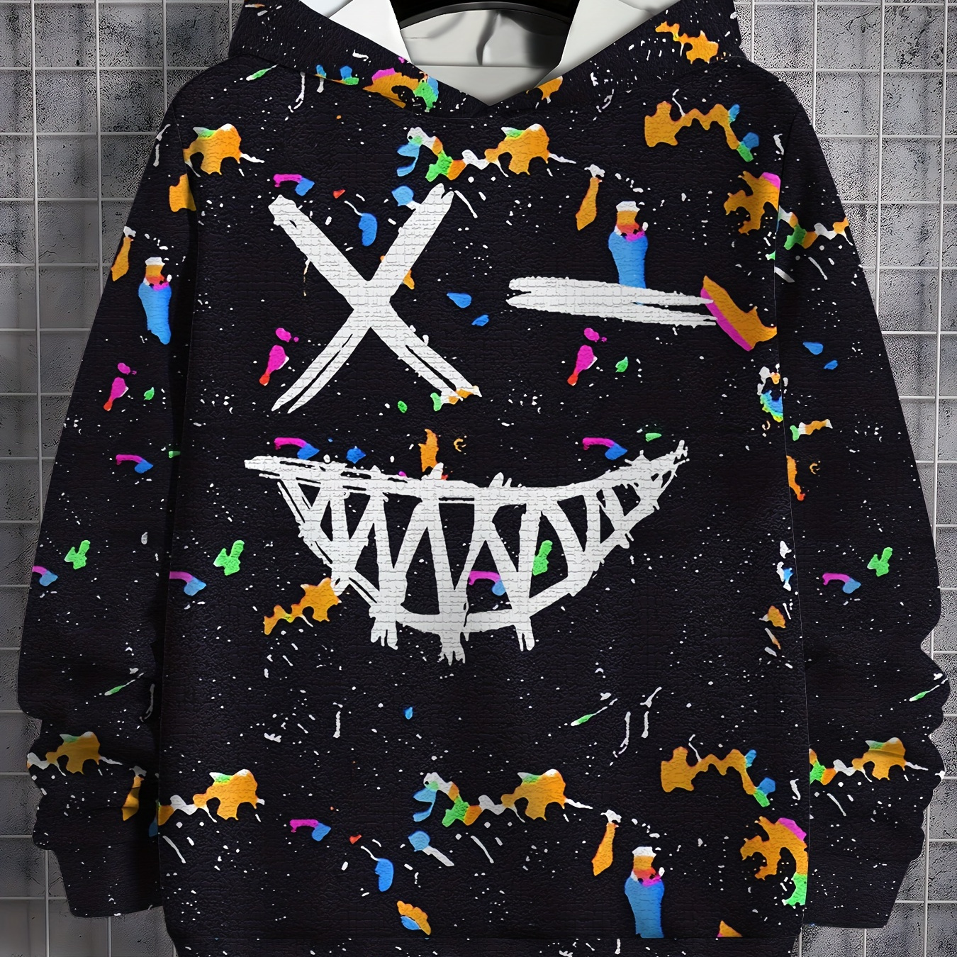 

Boys' Ink Splatter - & , Long Pullover Sweatshirt For