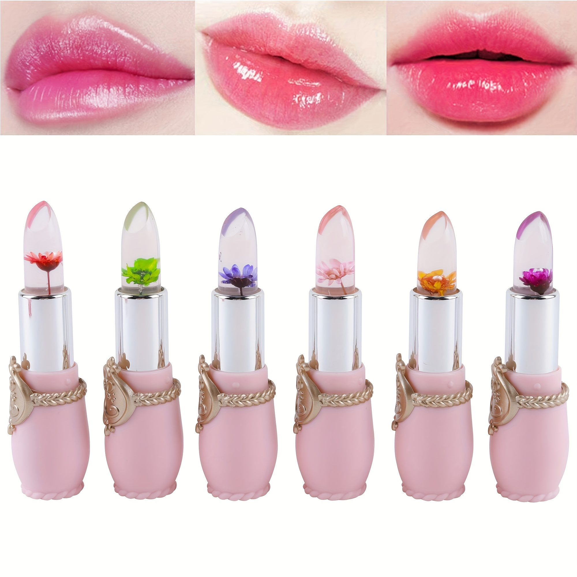 

6 Pcs Moisturizing Temperature Changing Jelly Lipstick - Long Lasting Nourishing Lip Balm With Peach Flavor Valentine's Day Gifts