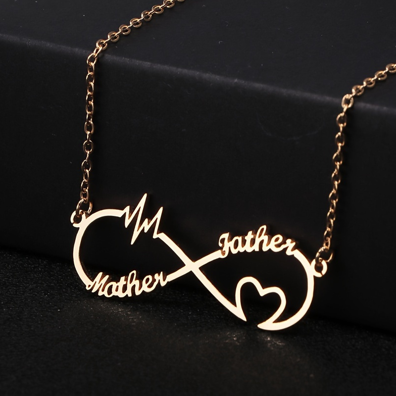 

Customize Infinite Love Forever English Letter Pendant Necklace Elegant Neck Chain Jewelry Wedding Anniversary Mother's Day Gift Valentine's Day Gift (only English)
