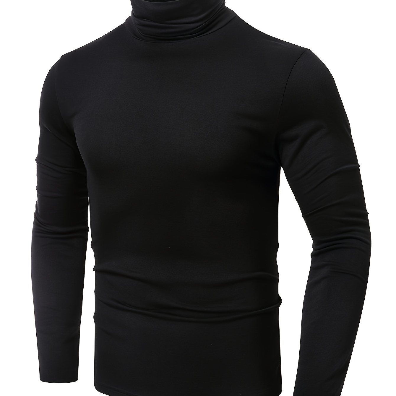 Men's Turtleneck Autumn Winter Long Sleeve Shirts, Sports Tops