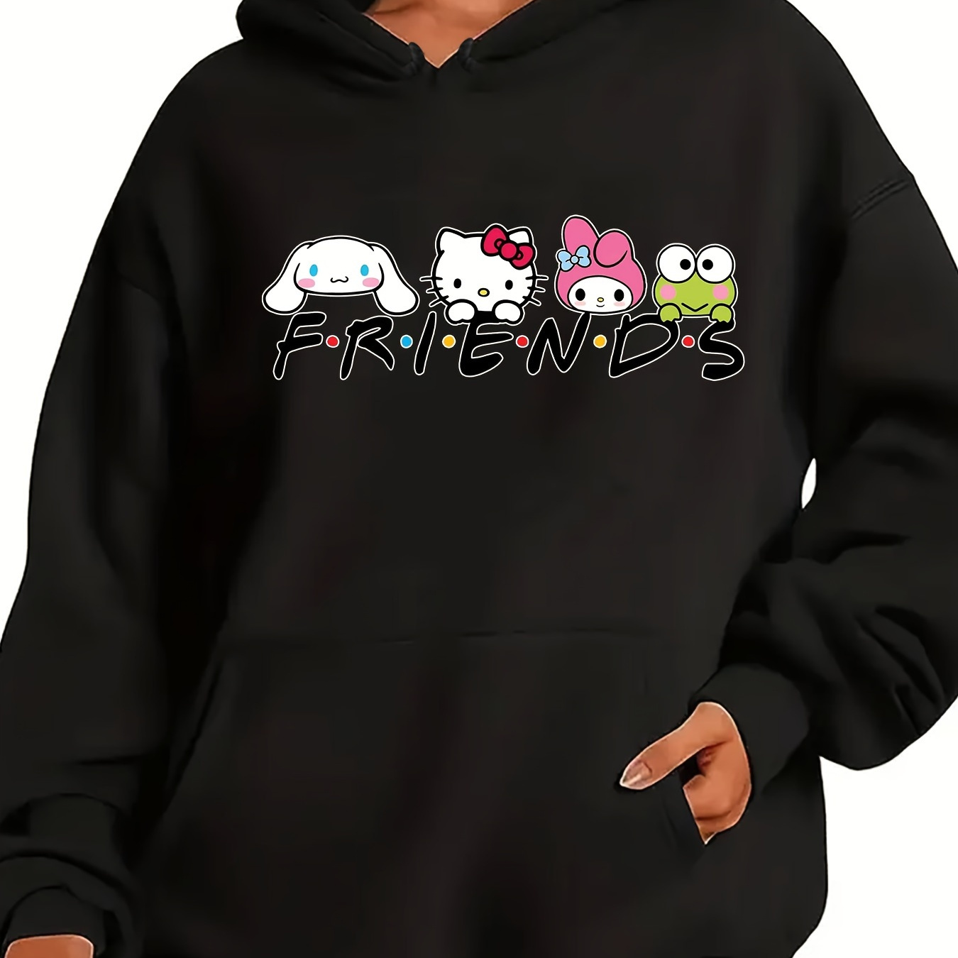 

Hoodies Unisex, Kuromi Pattern Printed , Cinnamoroll Drawstring Hooded Sweatshirt, Christmas ,