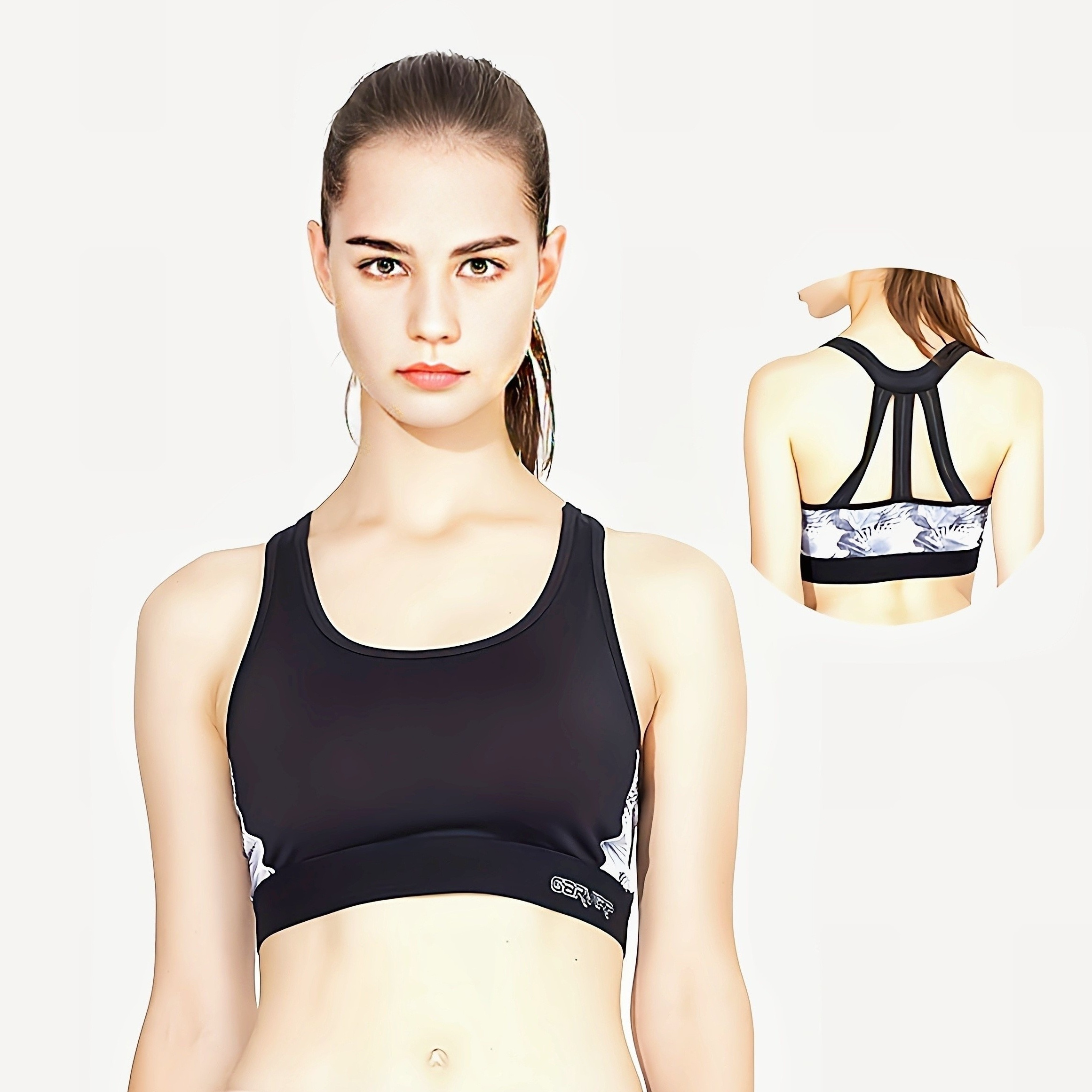 High Impact Push Sports Bra Back Hollow Print Running - Temu