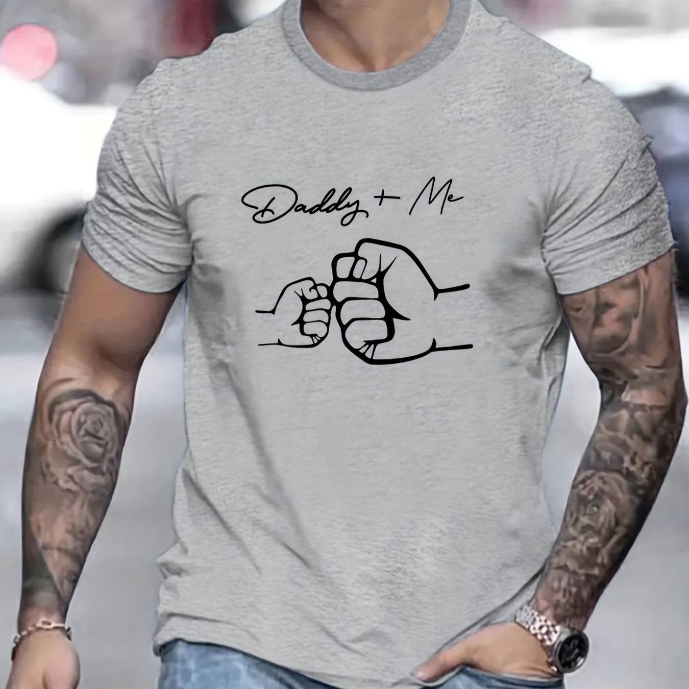 

Daddy And Me Print T Shirt, Tees For Men, Casual Short Sleeve T-shirt For Summer