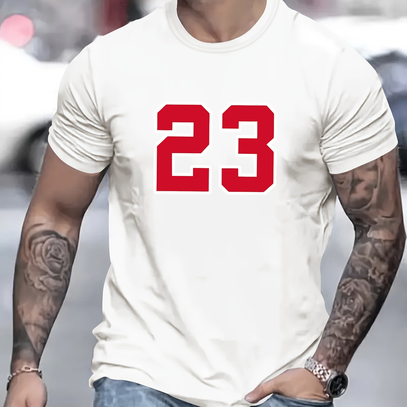 

23 Print T Shirt, Tees For Men, Casual Short Sleeve T-shirt For Summer