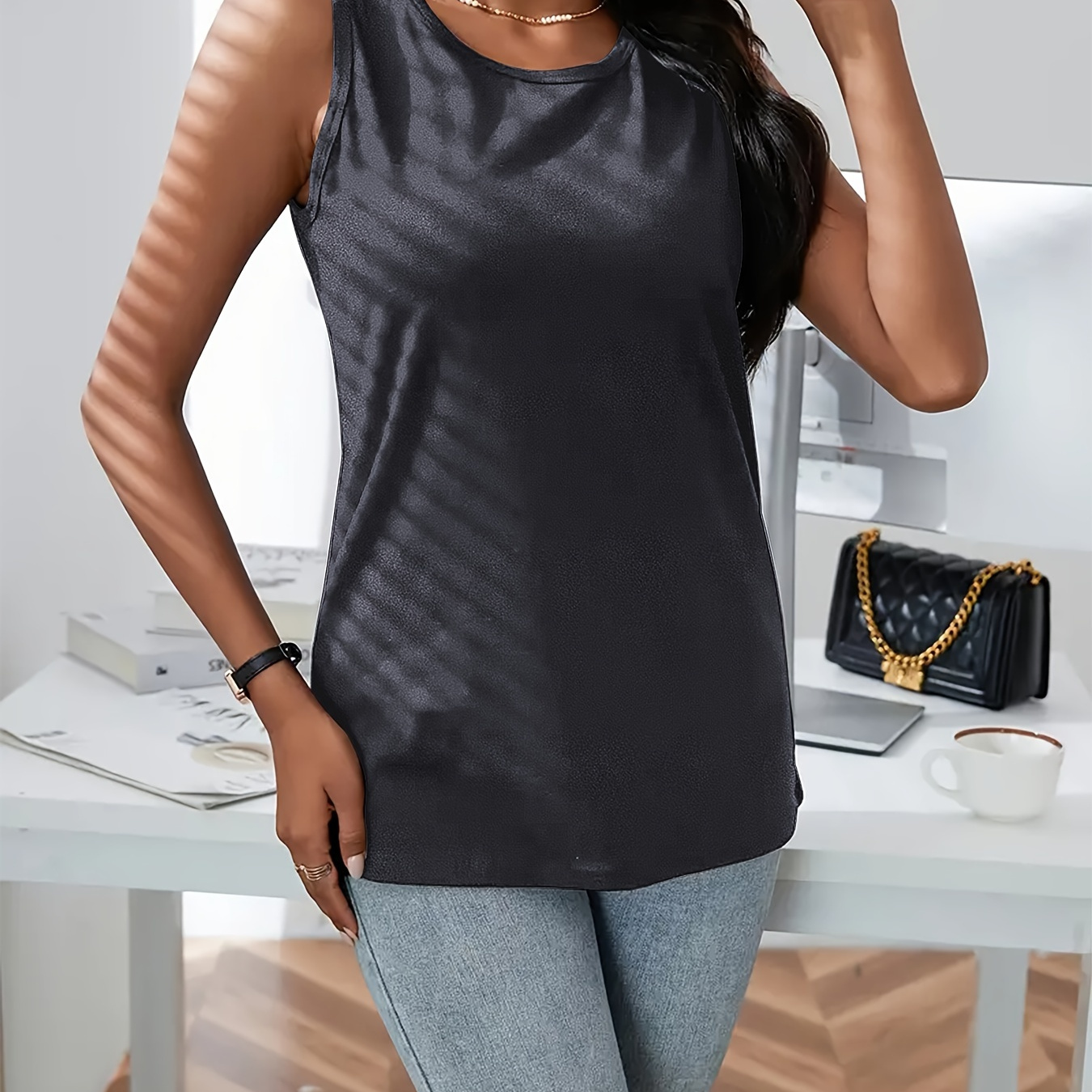 

Solid Color Oversized Fashionable Vest