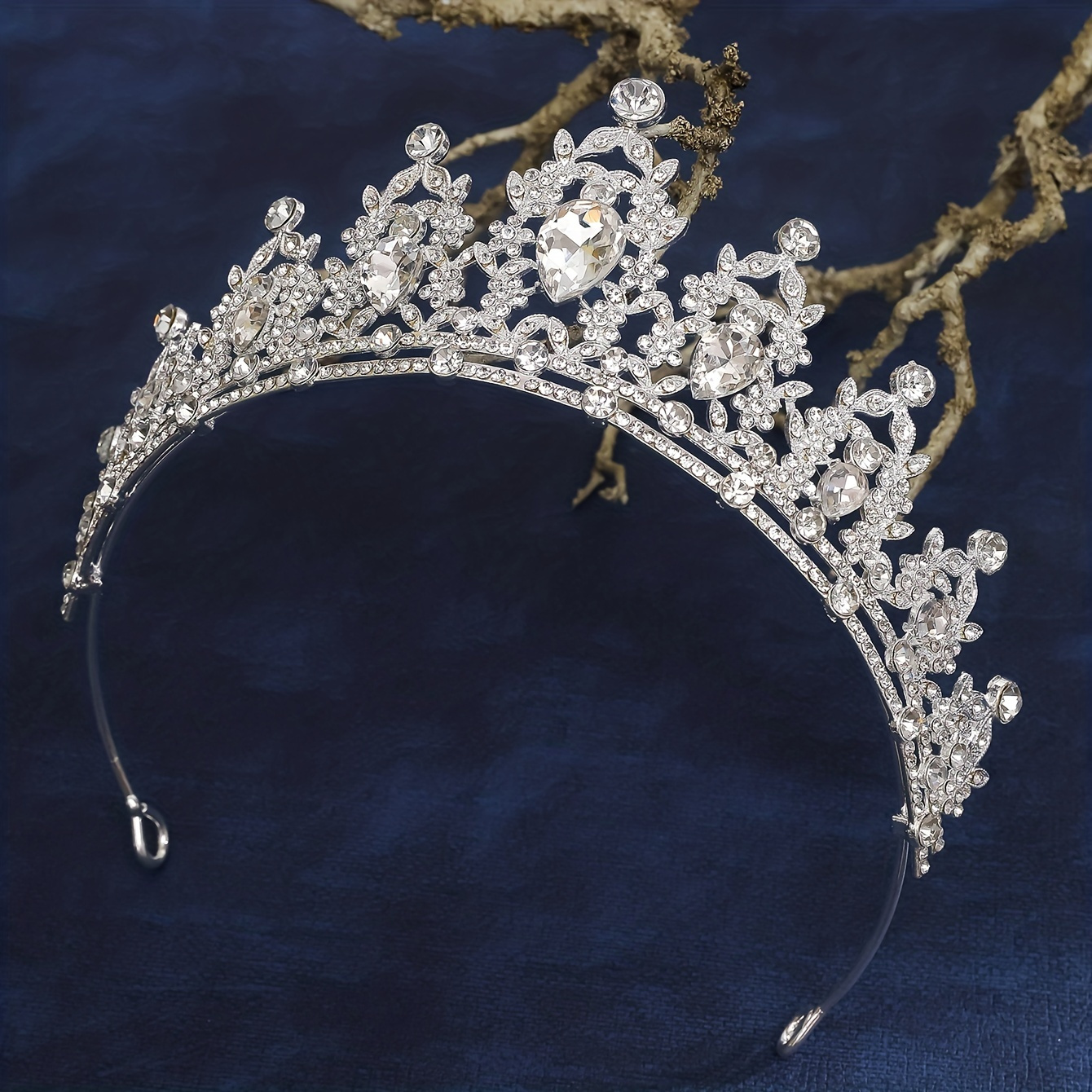 

1pc Fashion Newest Alloy Inlaid Rhinestone Bridal Golden Hair Accessories Crown, Wedding Accessories Tiara Artificial Diamond Crystal Hair Crown