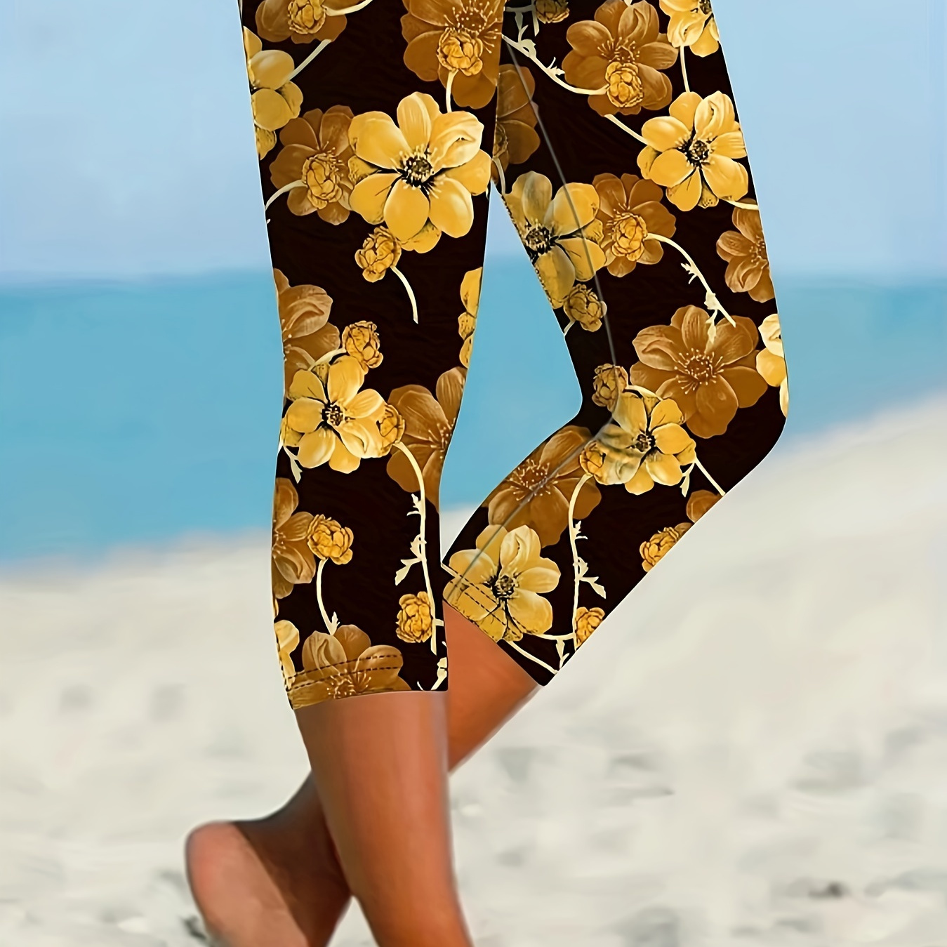 

Floral Print Skinny Leggings, Casual Every Day Stretchy Leggings, Women's Clothing