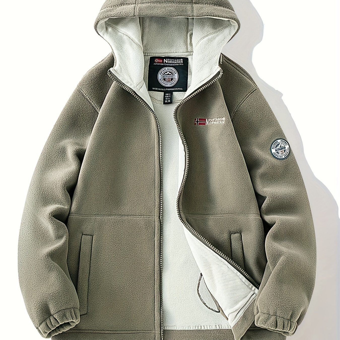 

Fleece Lined Hooded For Men - Polyester, Long Sleeve /fall