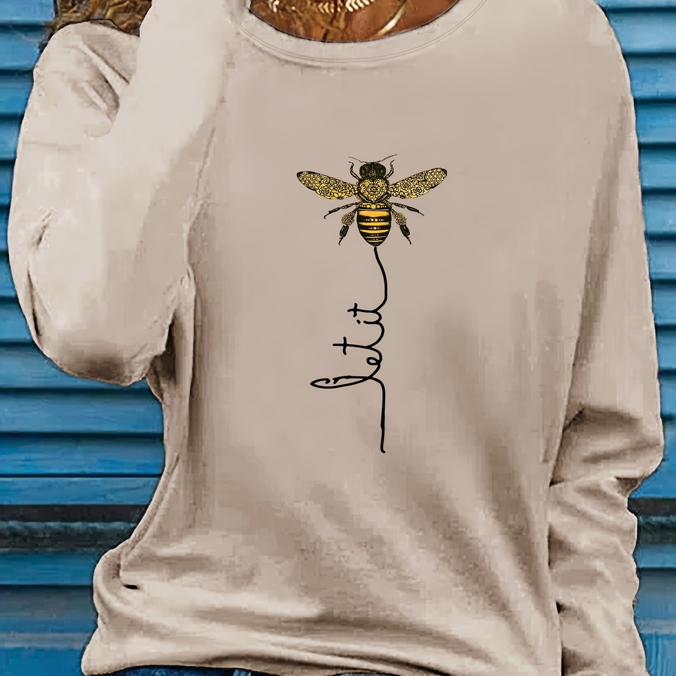 

Women's Casual Long Sleeve T-shirt With Unique - Soft Polyester, Machine Washable, Crew Neck - Fall & Spring
