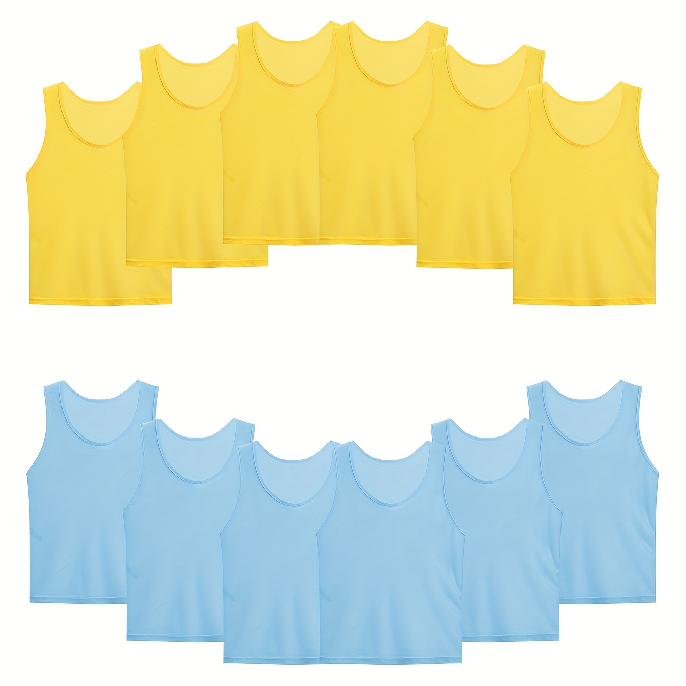 

12-pack Mesh Vests For Team Practice, Soccer/football/basketball Training Jerseys, Youth & Adult Sizes S-l, Breathable And Lightweight