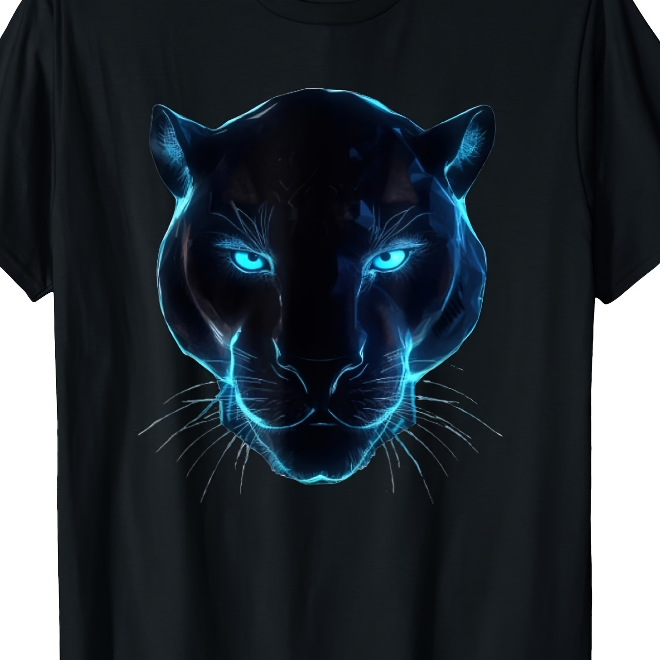 

Men's Casual Cotton T-shirt With Leopard Pattern, Short Sleeve, Crew Neck, Breathable And Soft, Suitable For Daily Wear
