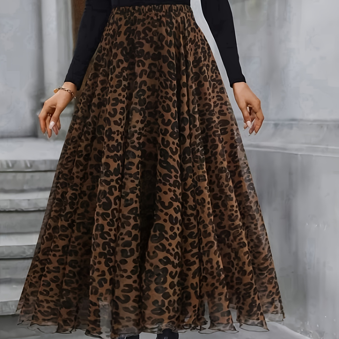 

1pc -waisted A- Skirt For , , /, Long Skirt Tassel