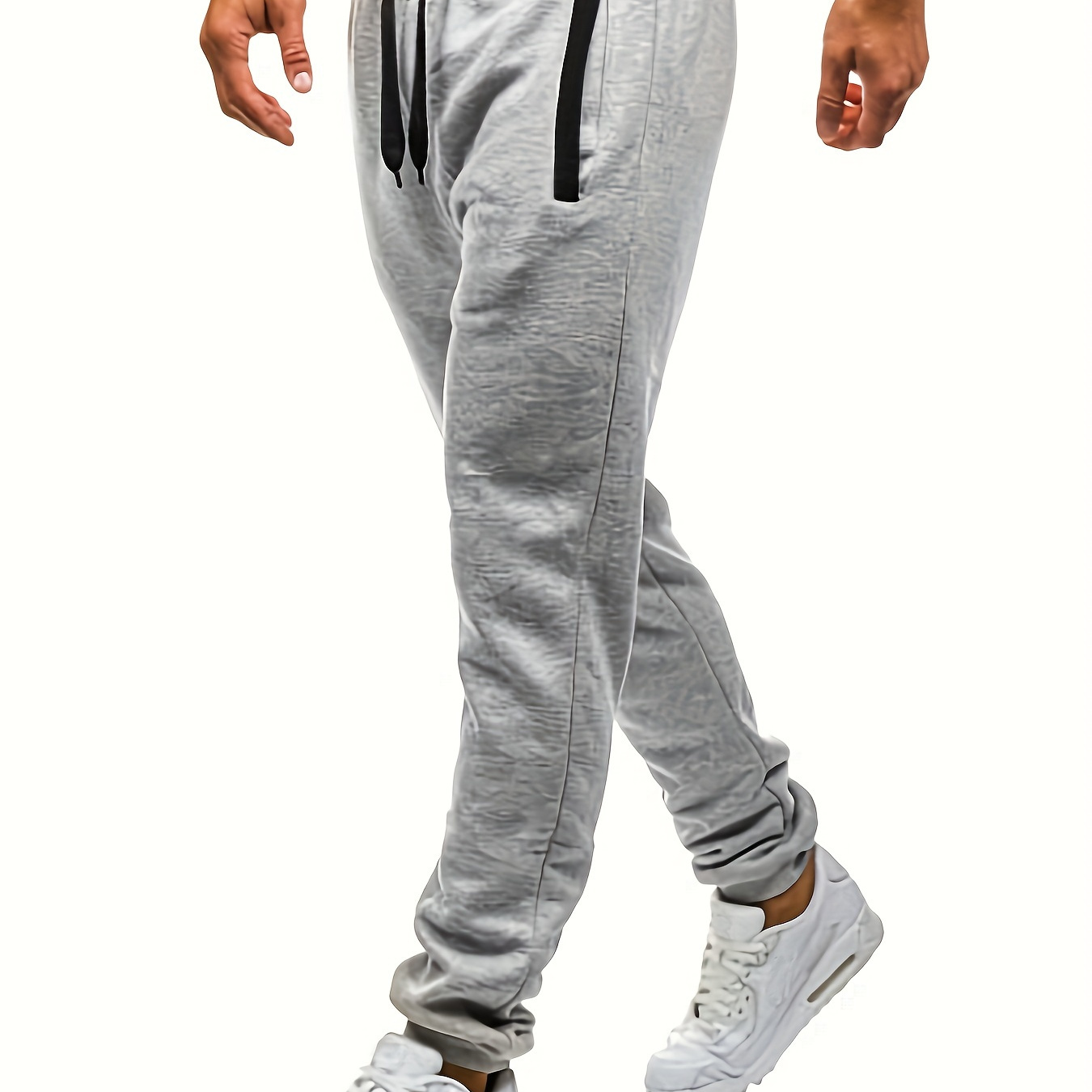 

Casual Thin Men's Color Block Drawstring Jogger Pants With Pockets For Fall Spring