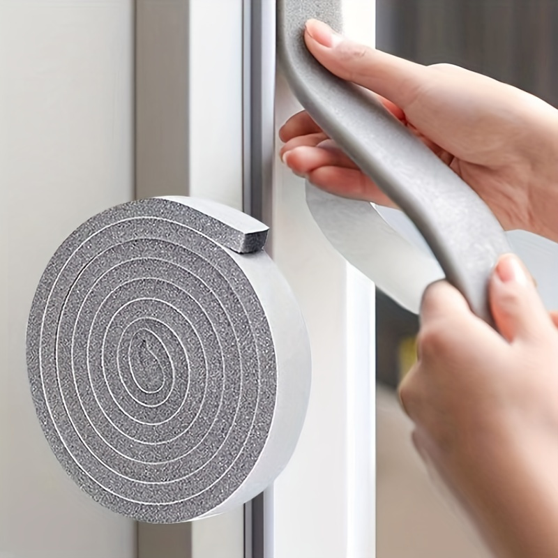 

2 Rolls Door Window Sealing Strips, Eva Self-adhesive Insulation Foam Tape Sponge, Sound-proof Door Window Foam Noise Insulation Excluder Tape Dust-proof Sealing Strip 4m/13.1ft (total Length)