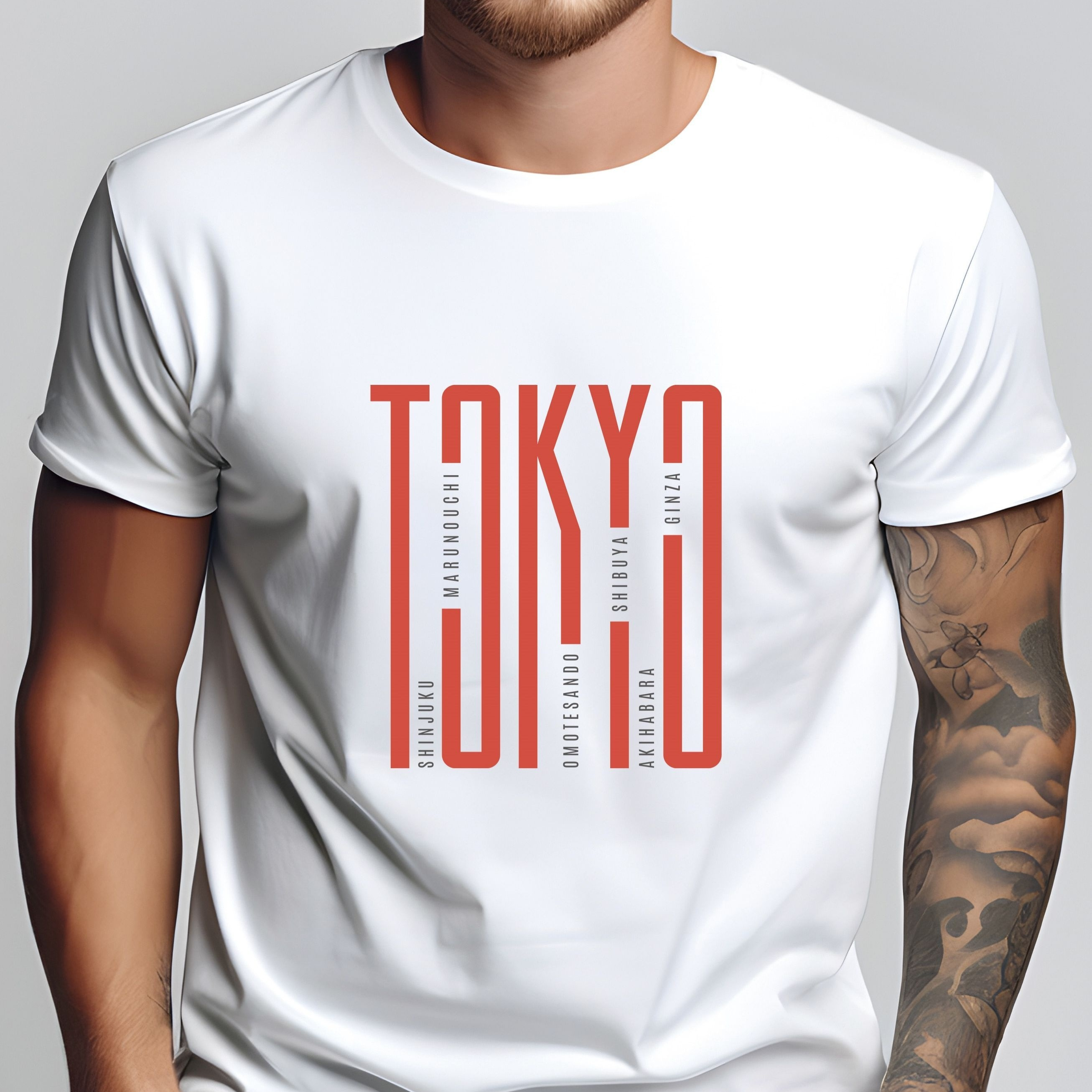 

Tokyo Print Tee Shirt, Tees For Men, Casual Short Sleeve T-shirt For Summer