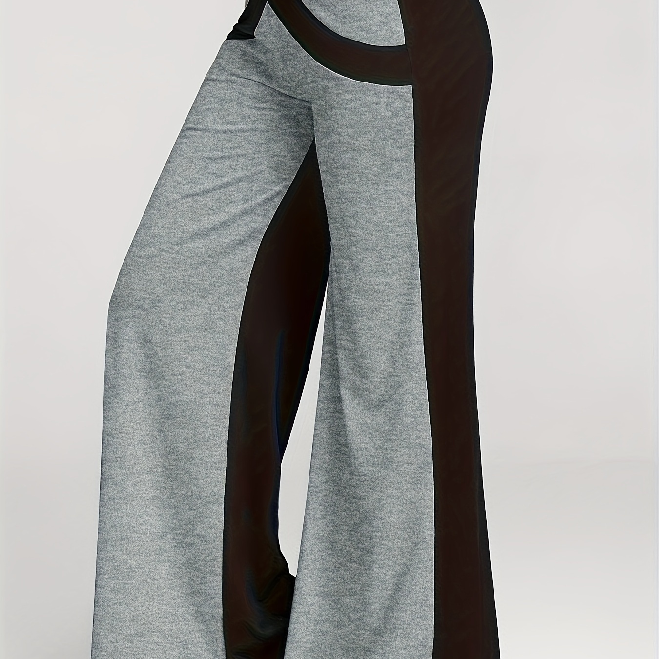 

Women's Casual Straight Leg Pants, Polyester And Spandex , Knit Fabric, Solid Color With Detailing, For Wear