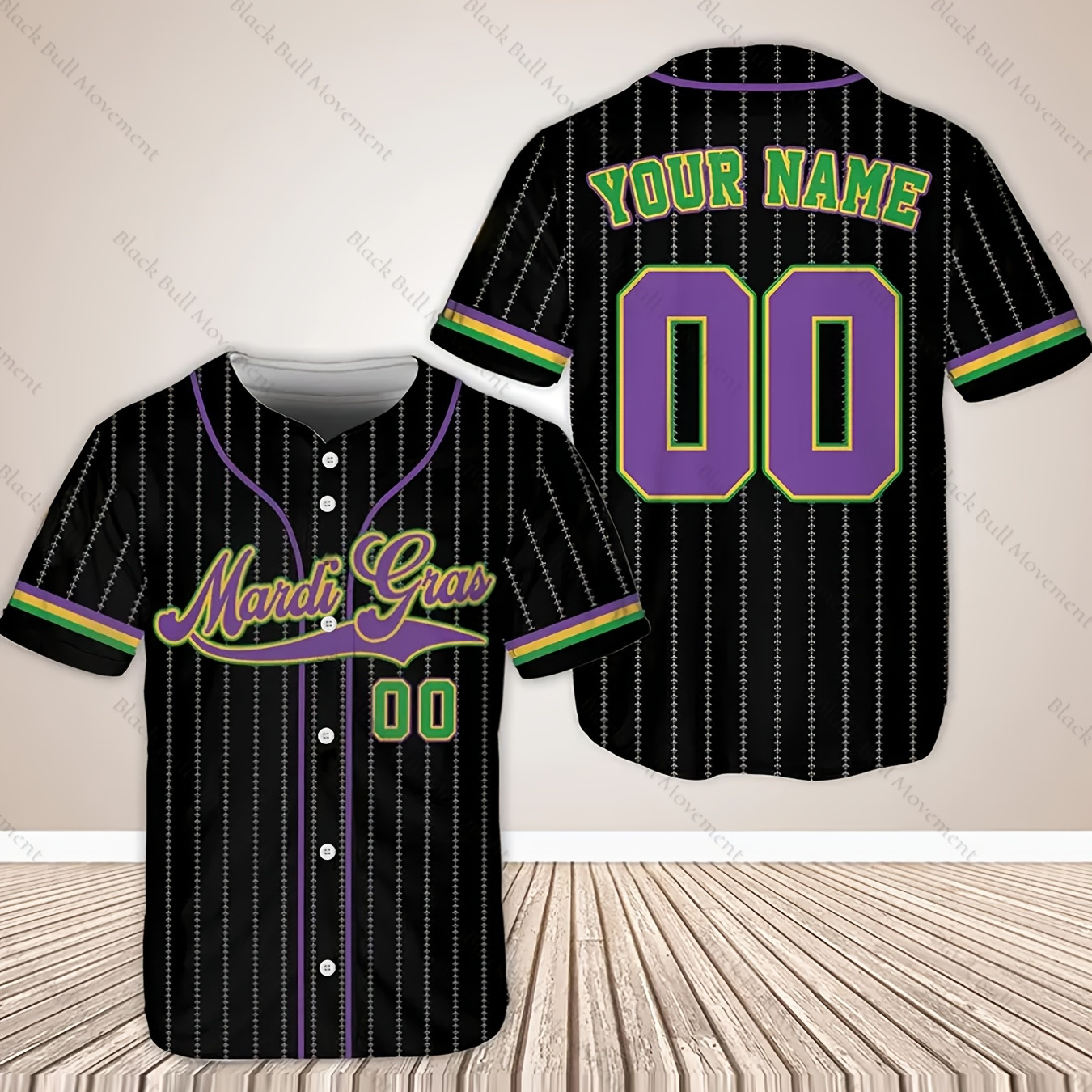 

Customizable Baseball Jersey Shirt - Personalized "" & " Club" Design, Black With Purple & , V-neck, Polyester, Button-up, Ideal For , Casual Wear & Training - Perfect Gift For Baseball Fans