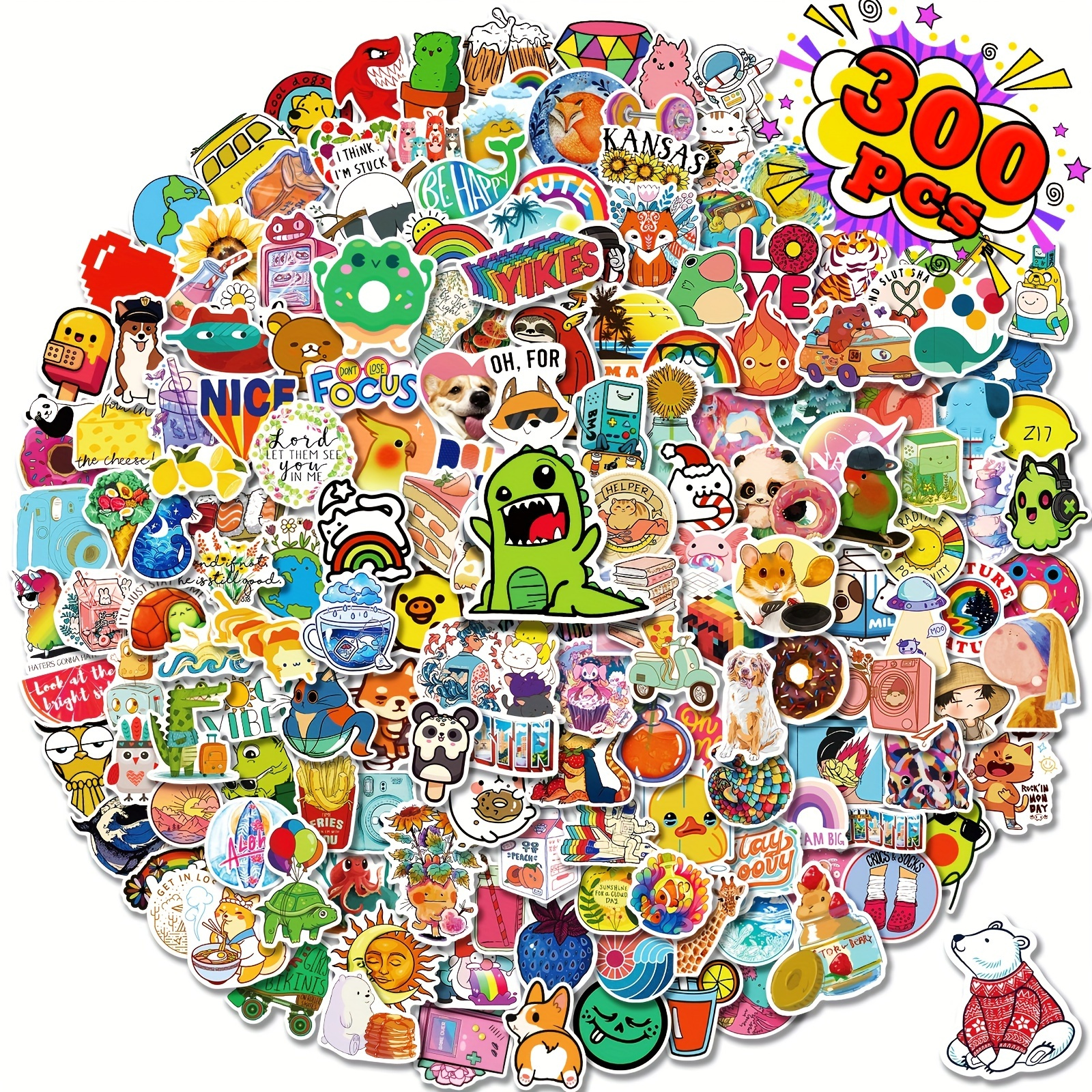 200PCS Stickers for Kids, Aesthetic Vinyl Sticker Packs for Water Bottles  Laptop Computer Skateboard, Preppy Stickers for Teens Girls Adults preppies
