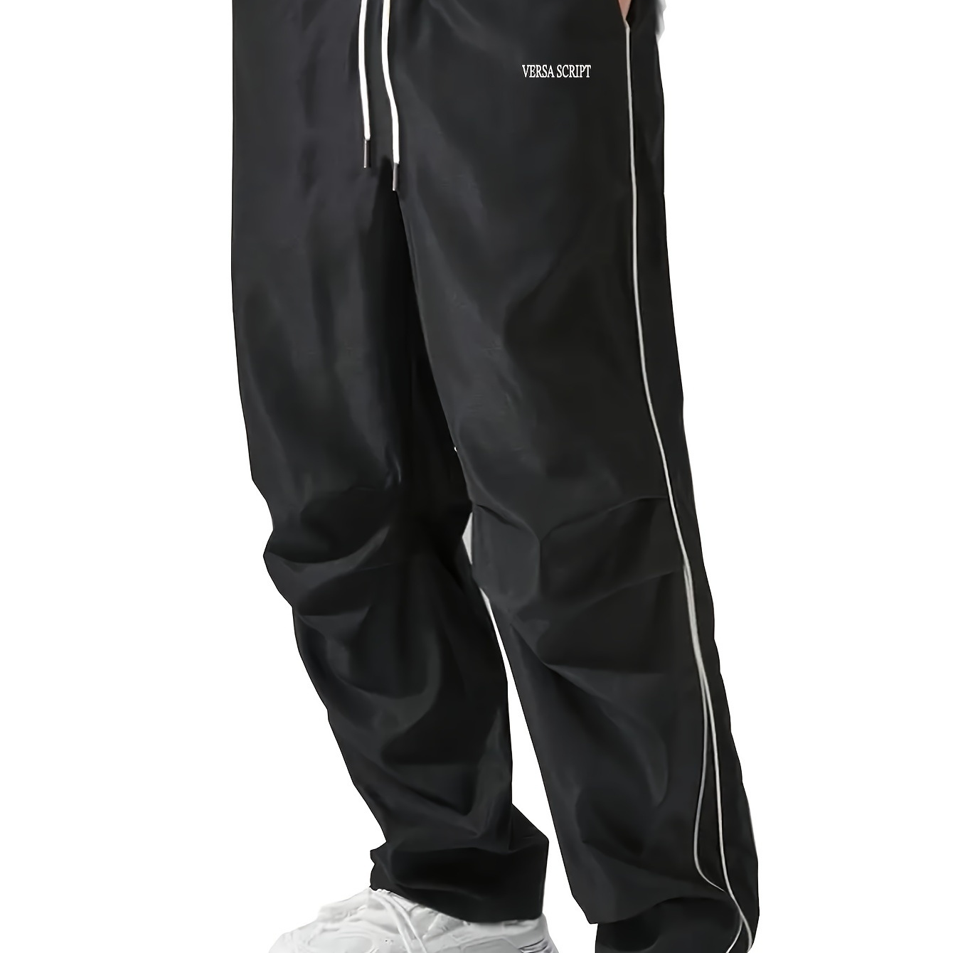

Men's Casual Striped Joggers With Drawstring Waist - Comfortable Outdoor Sports Pants For Spring & Fall