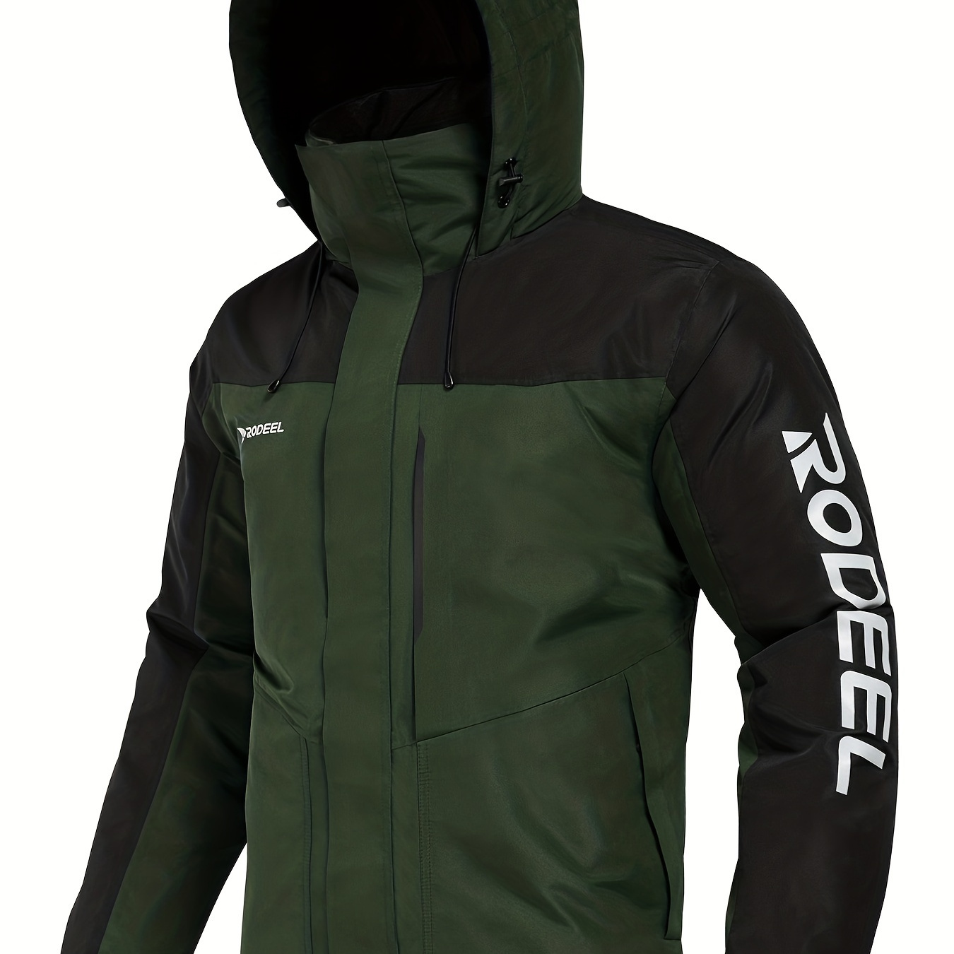 Men's Thermal Hooded Ski Jacket With Reflective Design, Active Waterproof & Windproof Sun Protection Zip Up Jacket For Winter