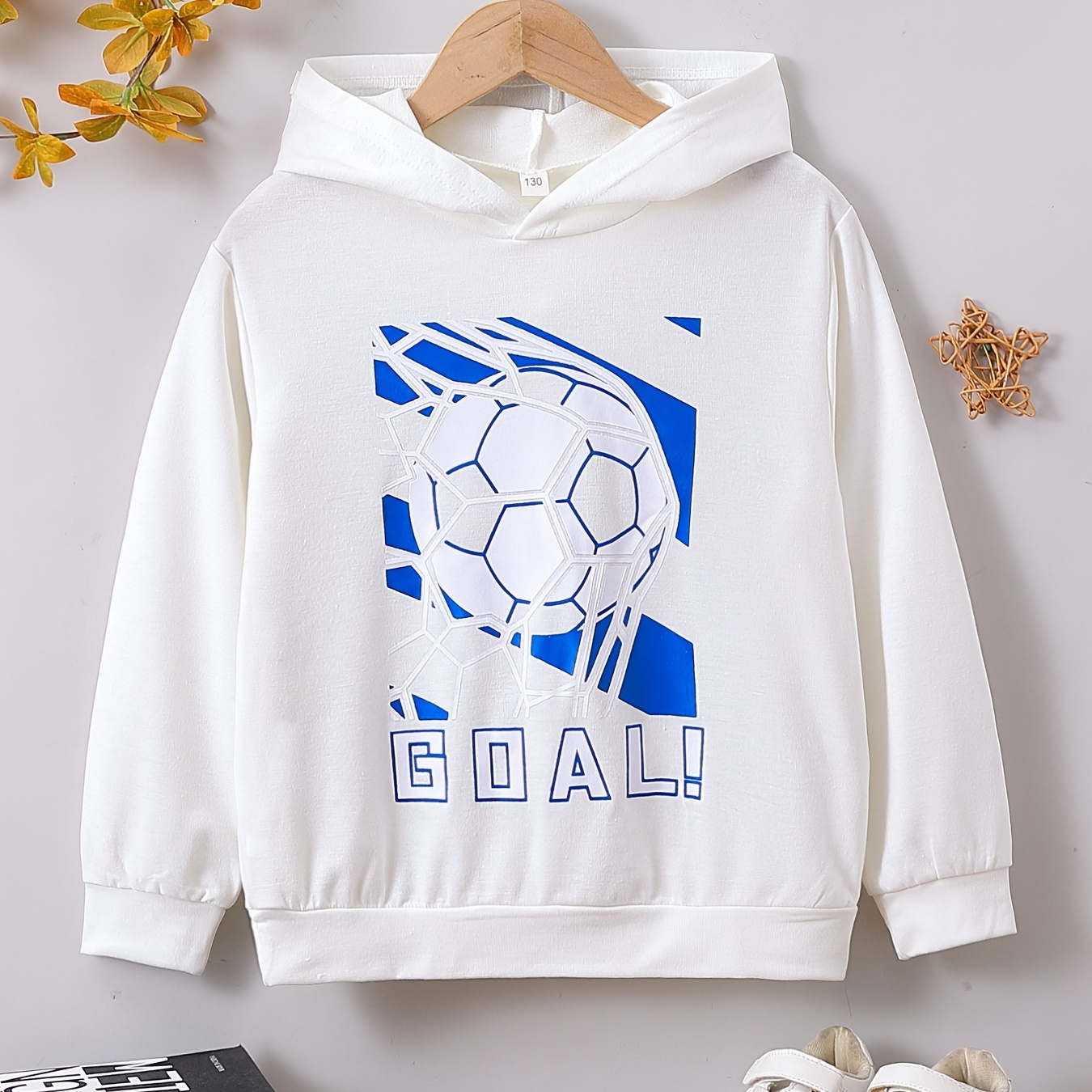 Sudadera Manga Larga Estilo Informal Estampado Pelota Fútbol