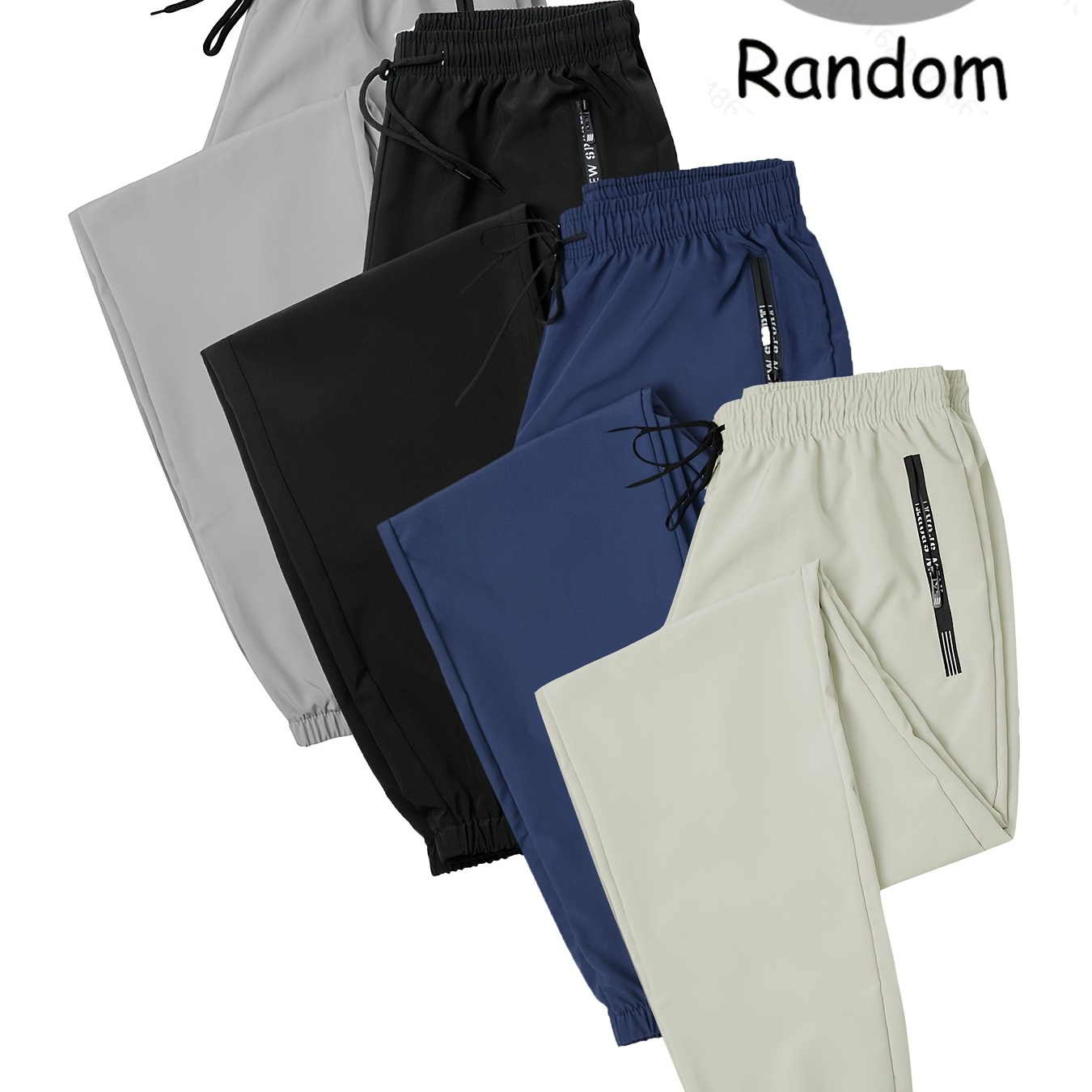 

2pcs Men's Quick-dry Athletic Pants - Lightweight, Breathable Polyester With Zipper Pockets, Ideal For Gym, Cycling, Hiking & More - Assorted Colors