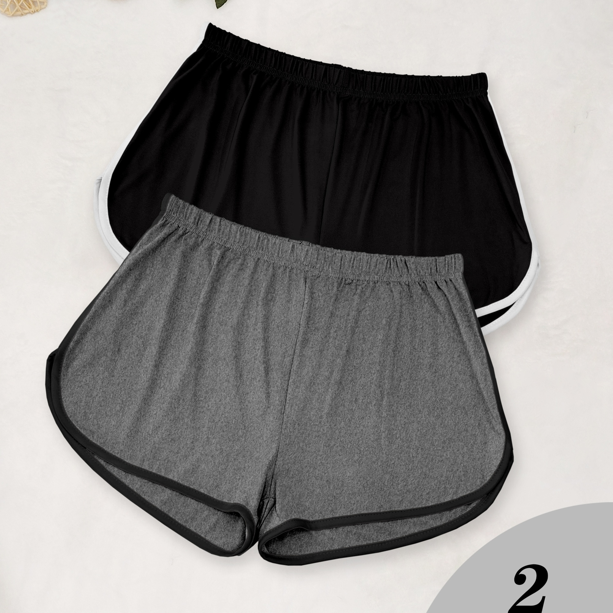 TEMU Two-pack Pajama Pants, Casual Slim-fit Shorts