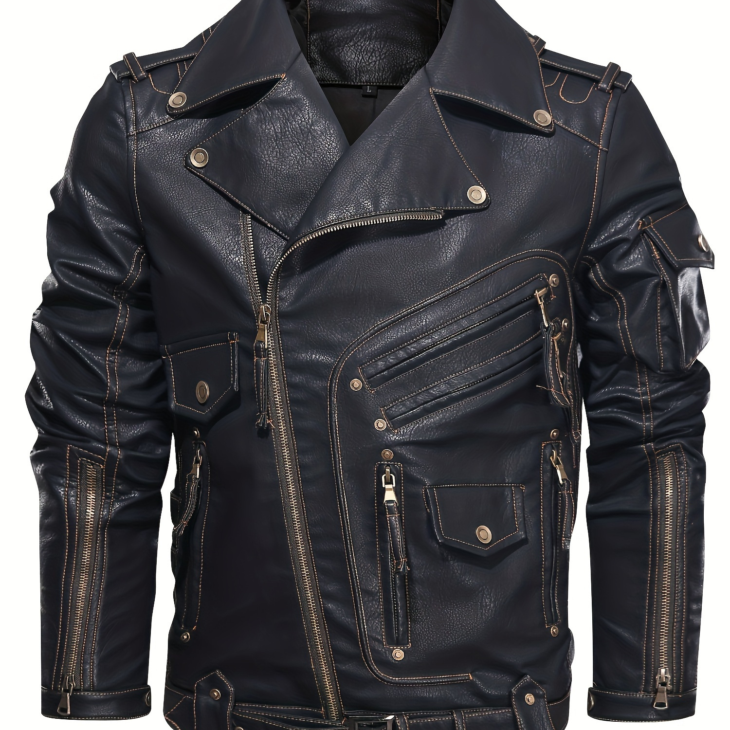 

Men's Multi- Pu Biker Style Stylish Jacket