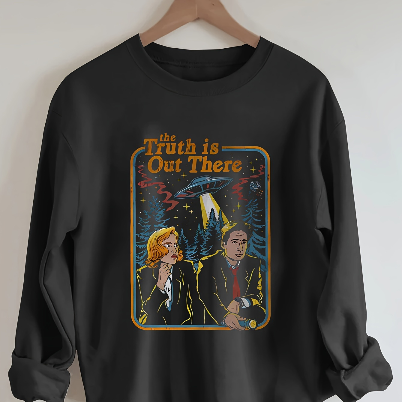 

Sweatshirt des X-Files ' Est ' - Pull à Manches Longues et Col Rond avec Design avec un , Haut Décontracté Automne/Hiver pour Femme, Lavable en Machine, Polyester