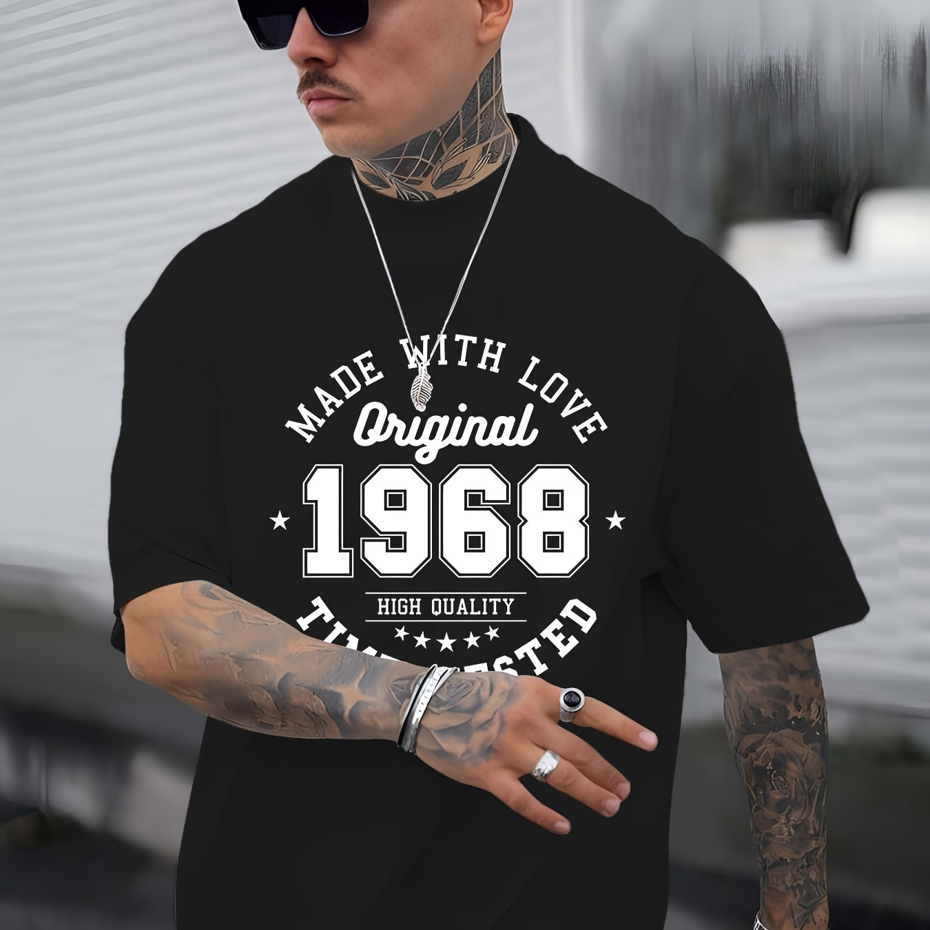 

1968 Print Tee Shirt, Tees For Men, Casual Short Sleeve T-shirt For Summer