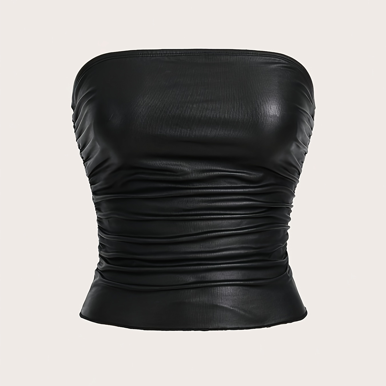 

Solid Color Slim Fit Tube Top, Sexy Backless Crop Strapless Top For Spring & Summer, Women's Clothing