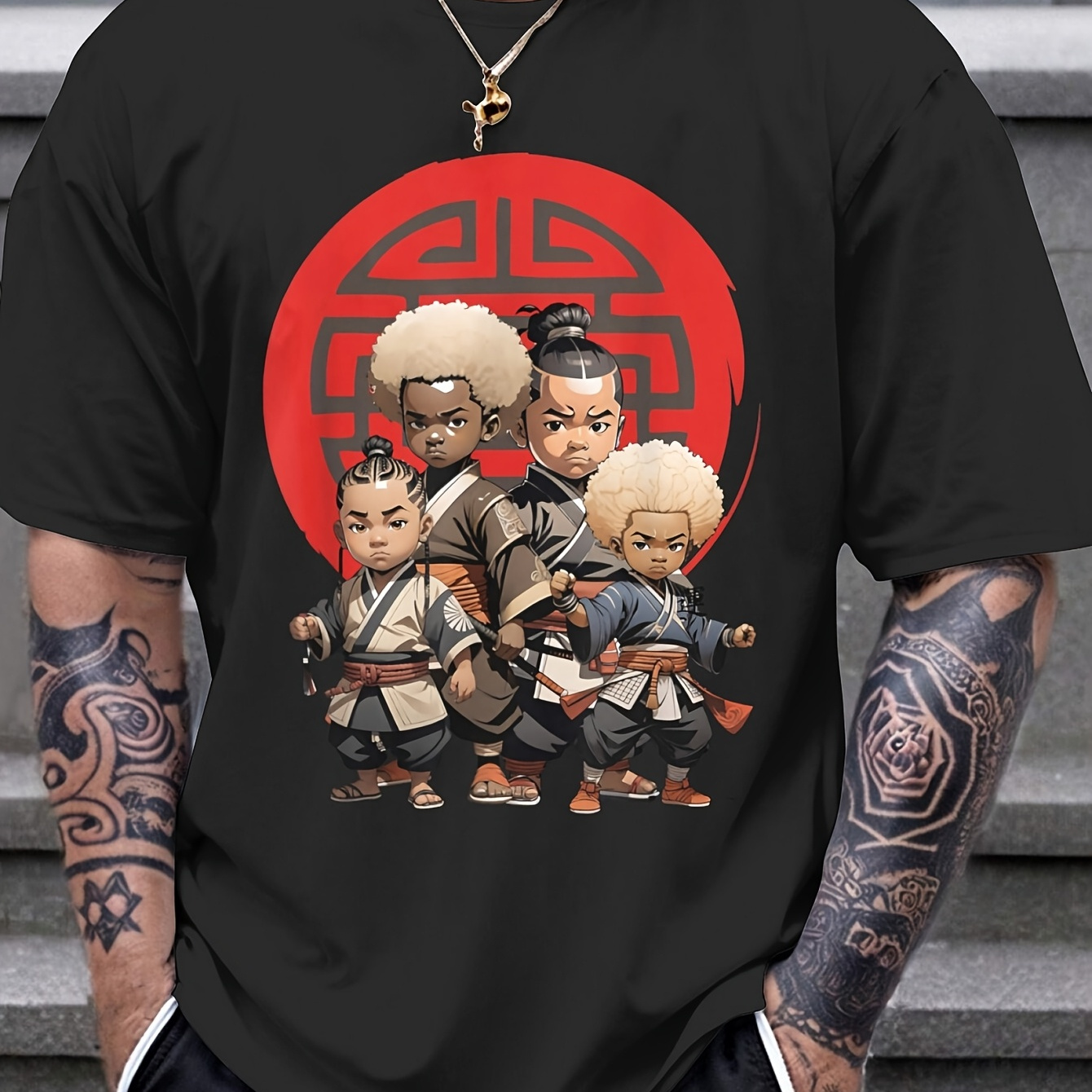 

Ewhsamurai Boy Anime Afro | Japanese T-shirt