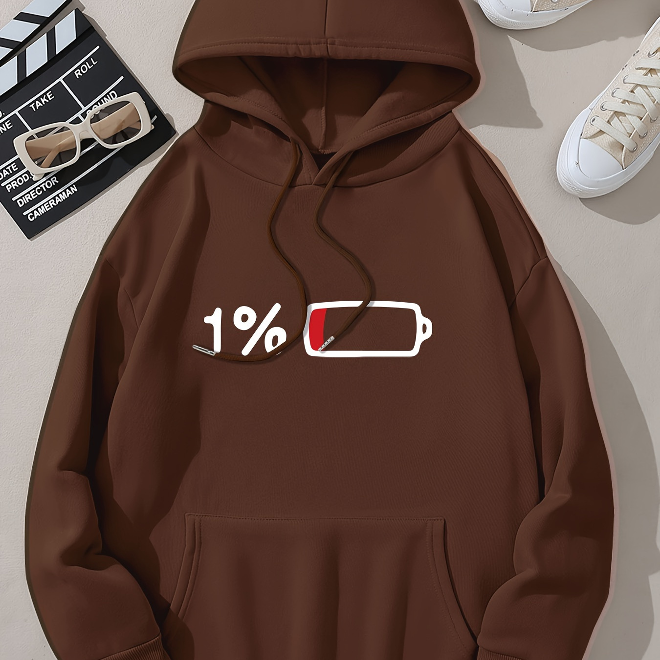

Graphic , Drawstring Hooded Sweatshirt For & Fall, Women's Clothing