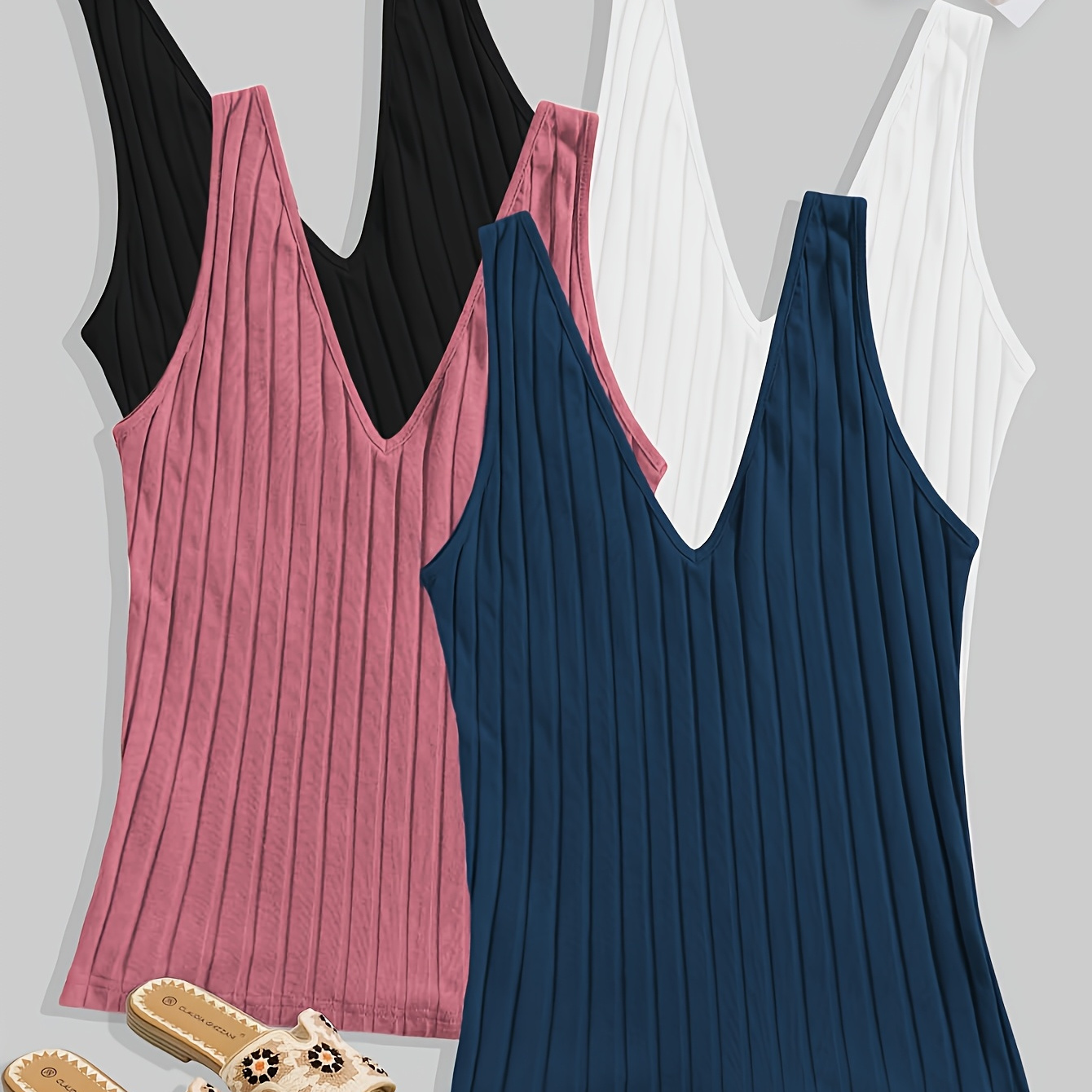 

New Women's Fashionable And Versatile Solid Color Women's Vest Four-piece Set