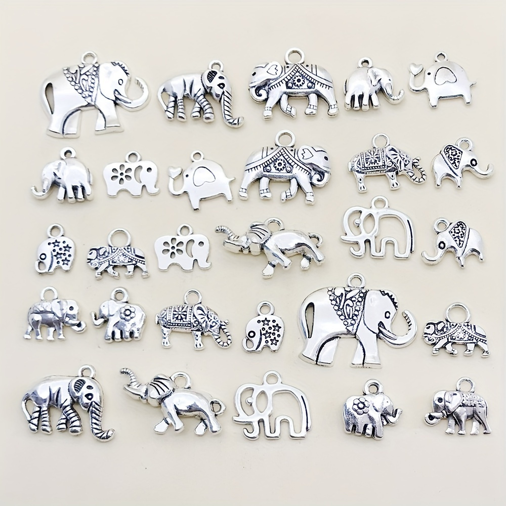 

Randomly Mix 30pcs Antique Elephant Charms Pendants For Jewelry Making Connector Findings Crafting Accessory For Diy Necklace Bracelet