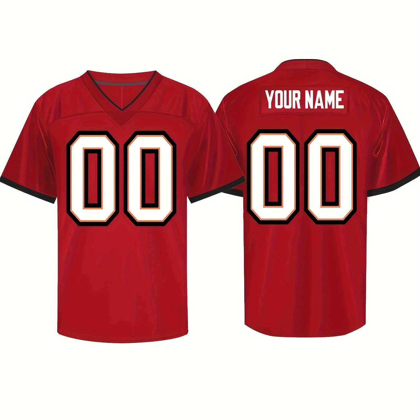 

Customized Name And Number Embroidery, Men's Breathable Football Jersey, V-neck Sports Shirt For Team Training