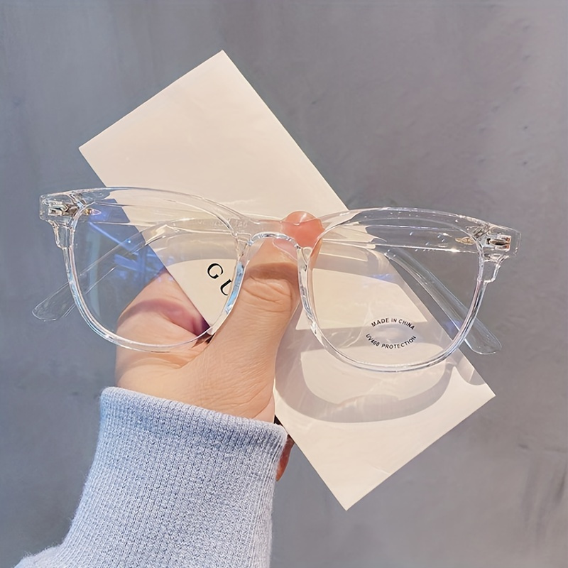 

Square Frame Eyeglasses For Women Men Clear Frame Glasses Minimalist Rivet Decor Eyewear