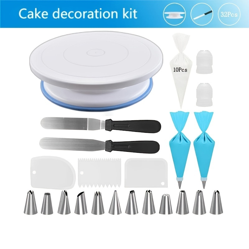 Amazon.com: KAMIDA Cake Decorating Kit, 372 PCS Cake Decorating Supplies  with Piping Bags and Tips Set, Non-Slip Cake Turntable, Leveler, Icing  Spatula and Cupcake for Beginners & Pro Cake Lovers : Home