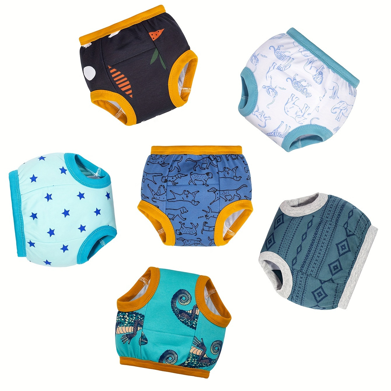 

6-pack Potty Training Pants For Baby Boys' 100% Cotton Waterproof Training Underwear