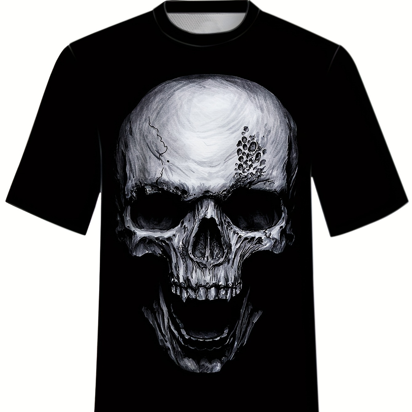 

Y2k Roaring Skull Head Cool 3d Graphic Print Men's Street Style Short Sleeve T-shirt For Summer