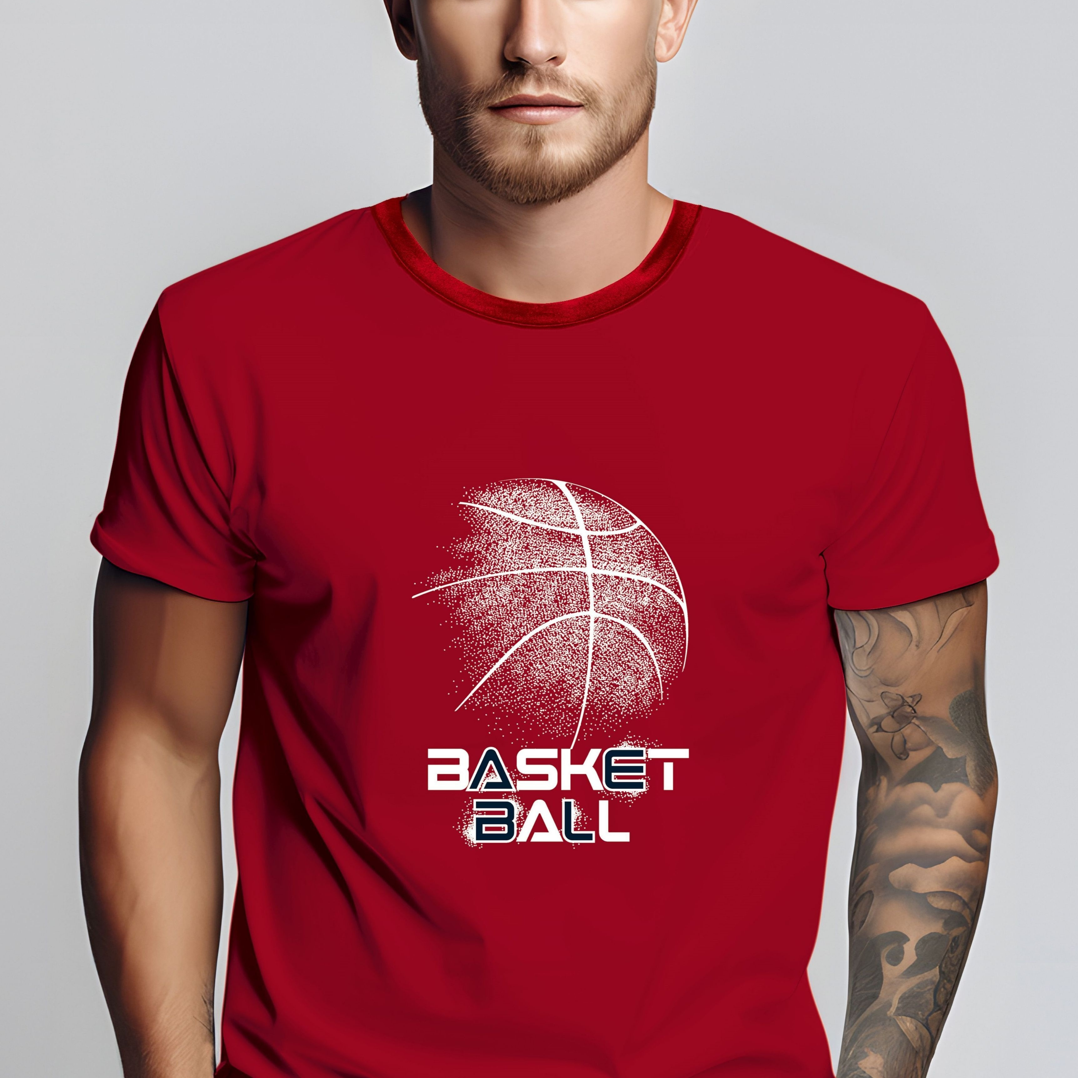 

T-shirt imprimé basketball, hauts pour hommes, tee-shirt à manches courtes décontracté pour l'été