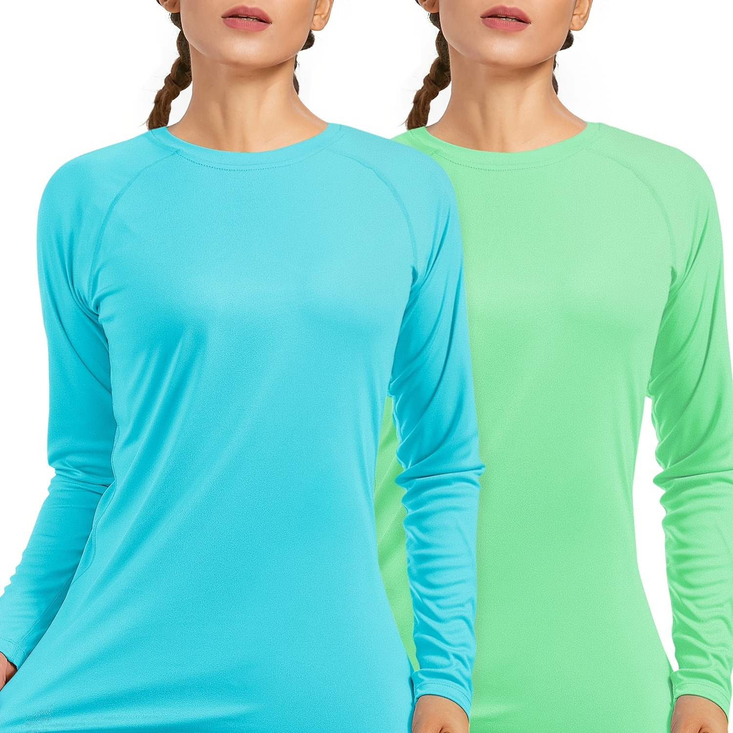 

Women's Long Sleeve Upf 50+ Uv Sun Shirts Swim T-/ Dry For