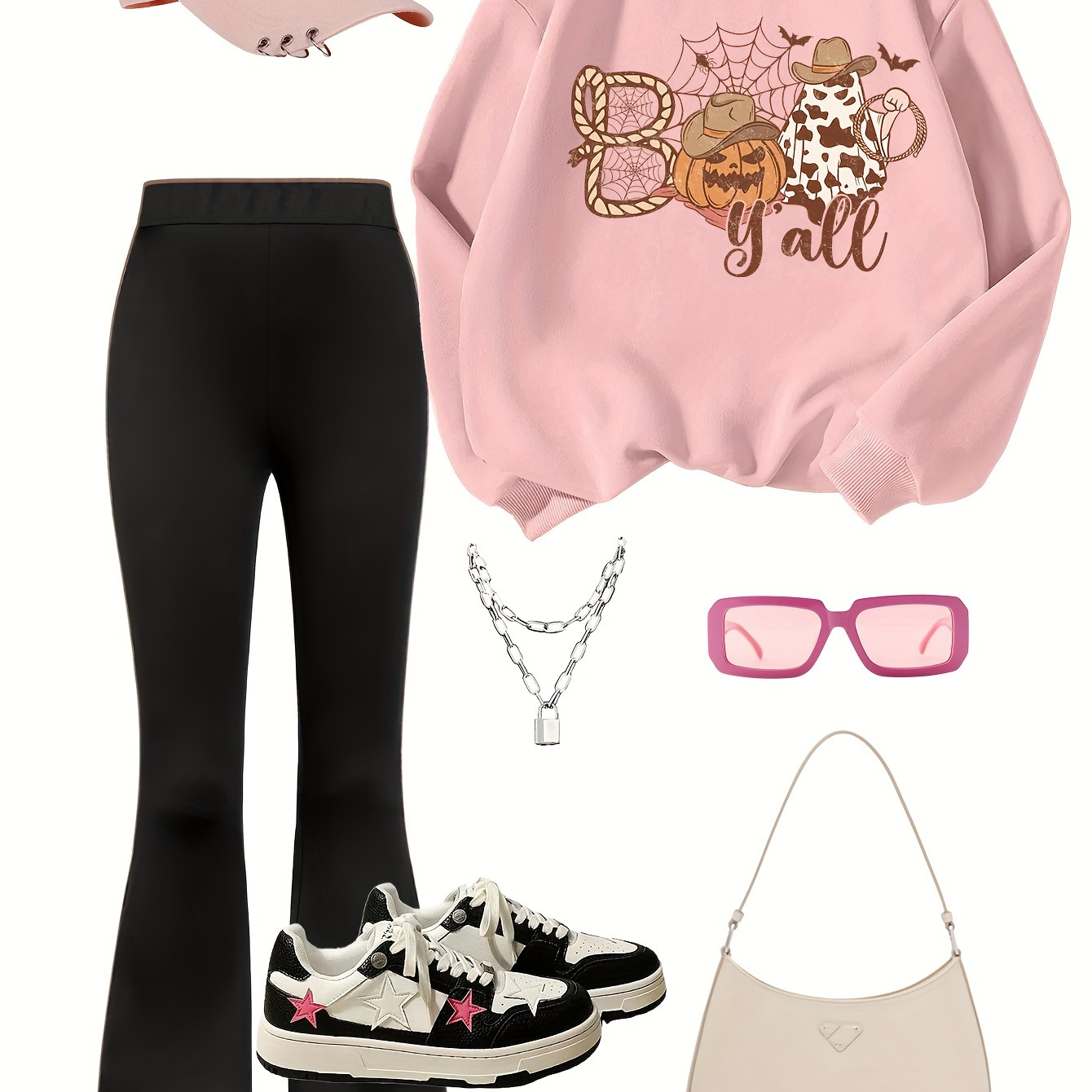 

2pcs ' Sweatshirt And Pants Set, Fall Outfit