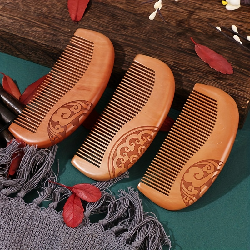 Handmade Wooden Sandalwood Wide Tooth Wood Comb Natural Head Massager Hair  Combs Hair Care Supply 