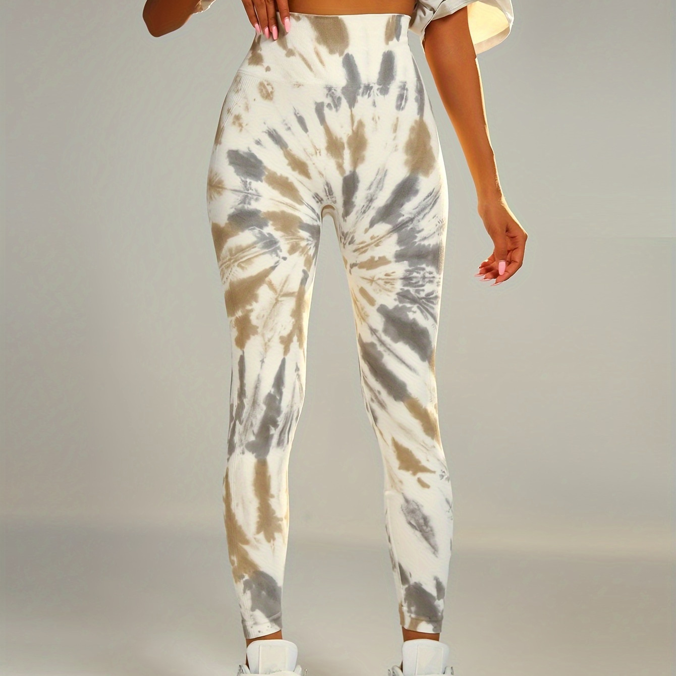 

Women's Tie-dye Yoga Pants, High-waist Stretch Fabric, Casual Style, Soft And Comfortable Fitness Leggings