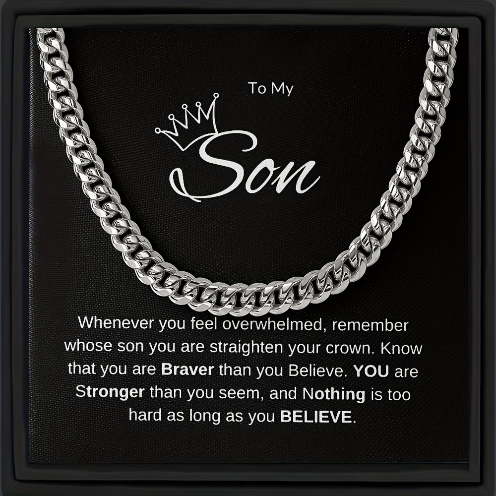 

Trendy Hip Hop Style Simple Chain Necklace Decorative Accessories Holiday Birthday Graduation Gift For Son