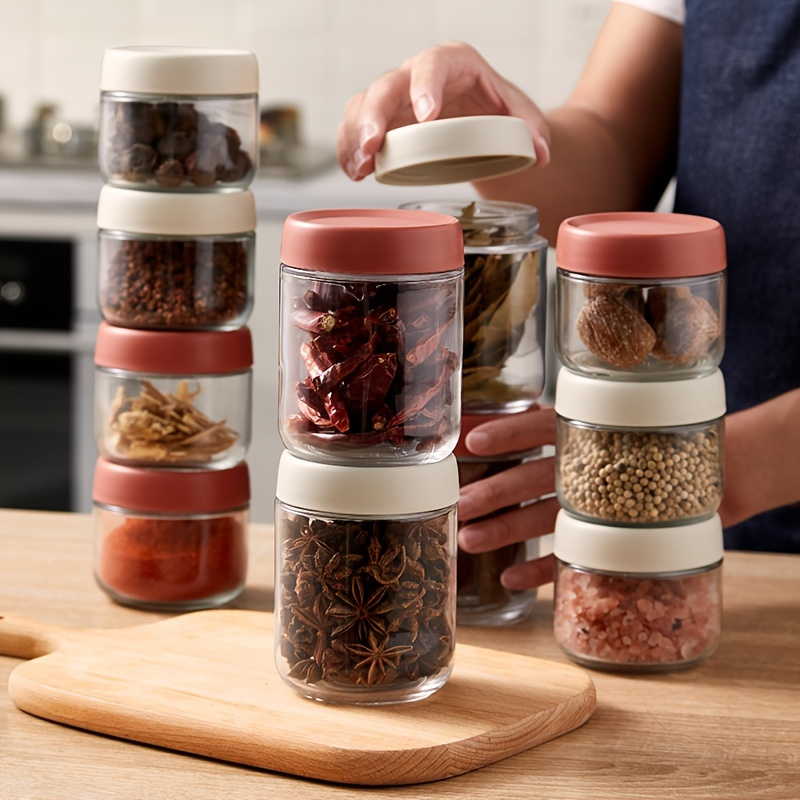 Kitchen Seasoning Jars Transparent Glass Spice Jar Seasoning - Temu